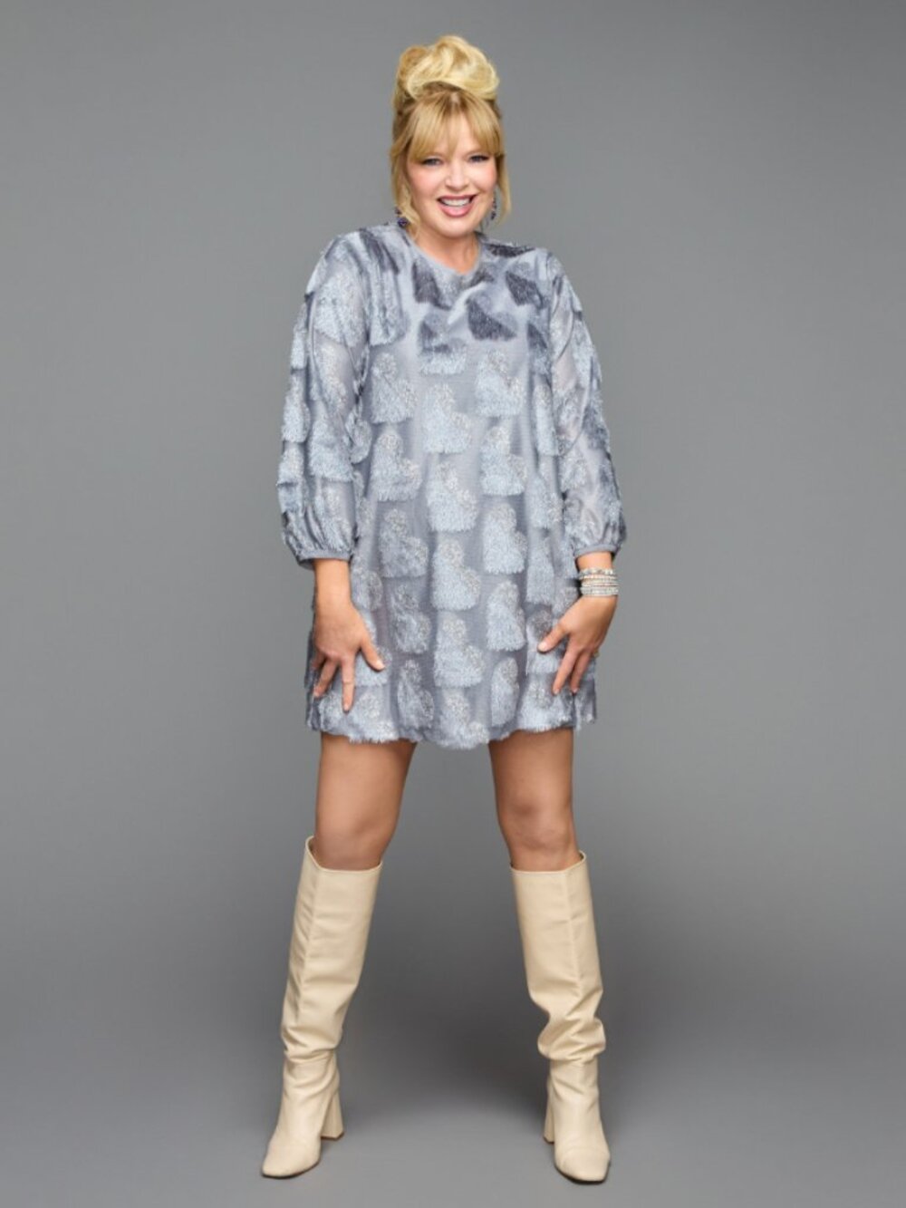 Anthropologie Hutch Long-Sleeve Crew-Neck Shift Mini Dress Size MP